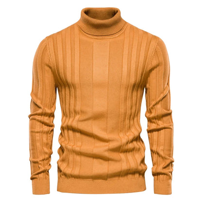 Men’s Stripe Turtleneck Pullover Sweater