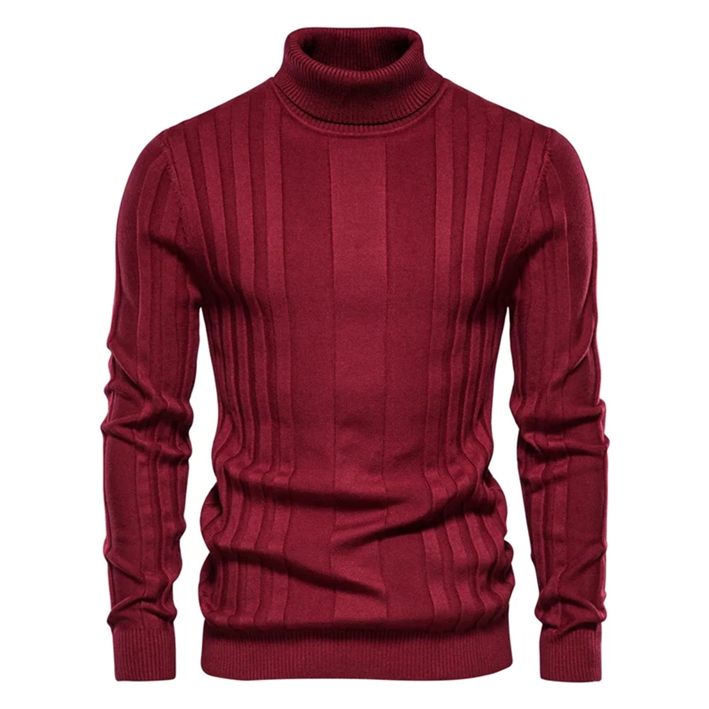 Men’s Stripe Turtleneck Pullover Sweater
