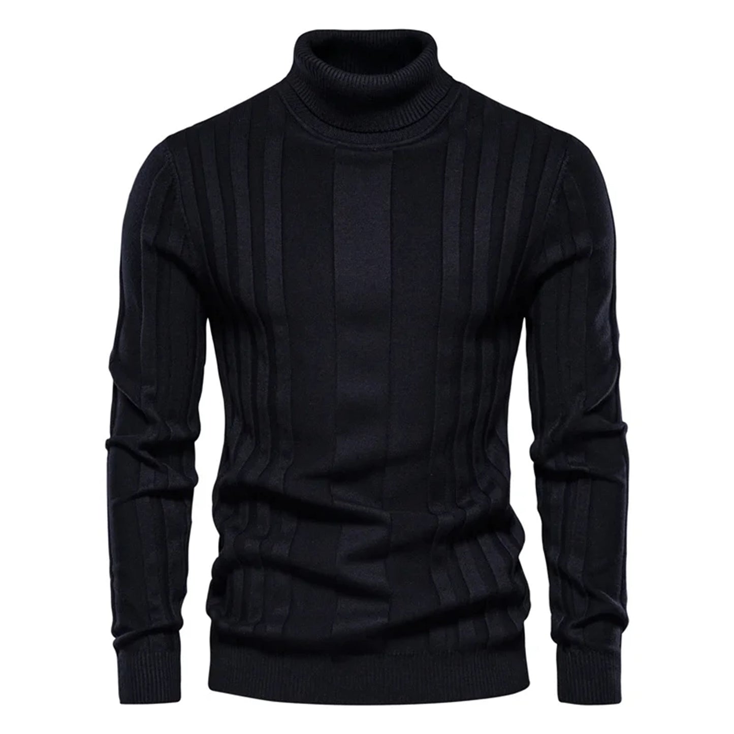 Men’s Stripe Turtleneck Pullover Sweater