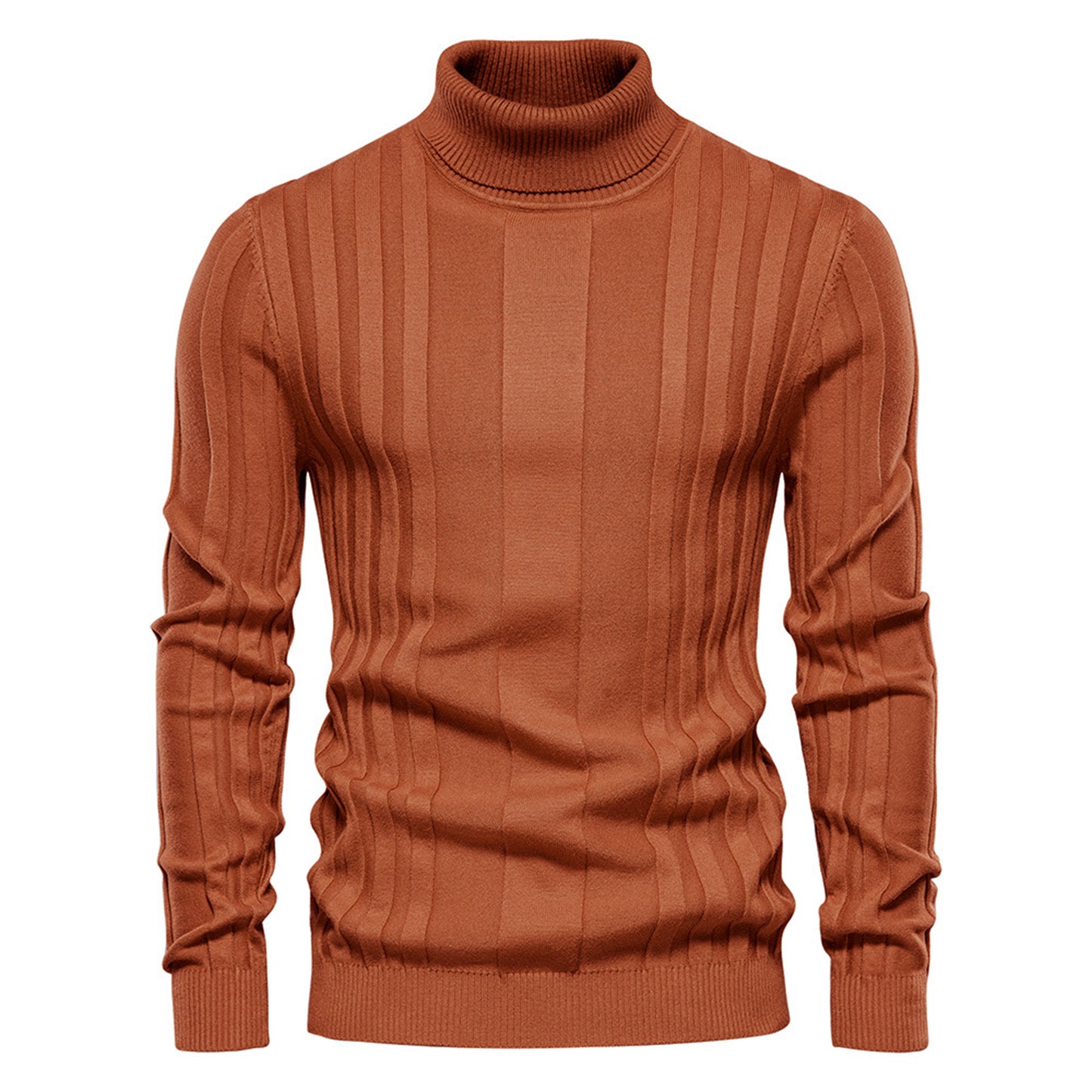 Men’s Stripe Turtleneck Pullover Sweater