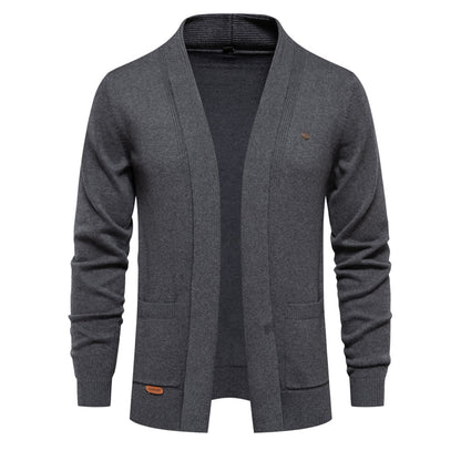 Men’s Pocket Cotton Cardigan Sweater