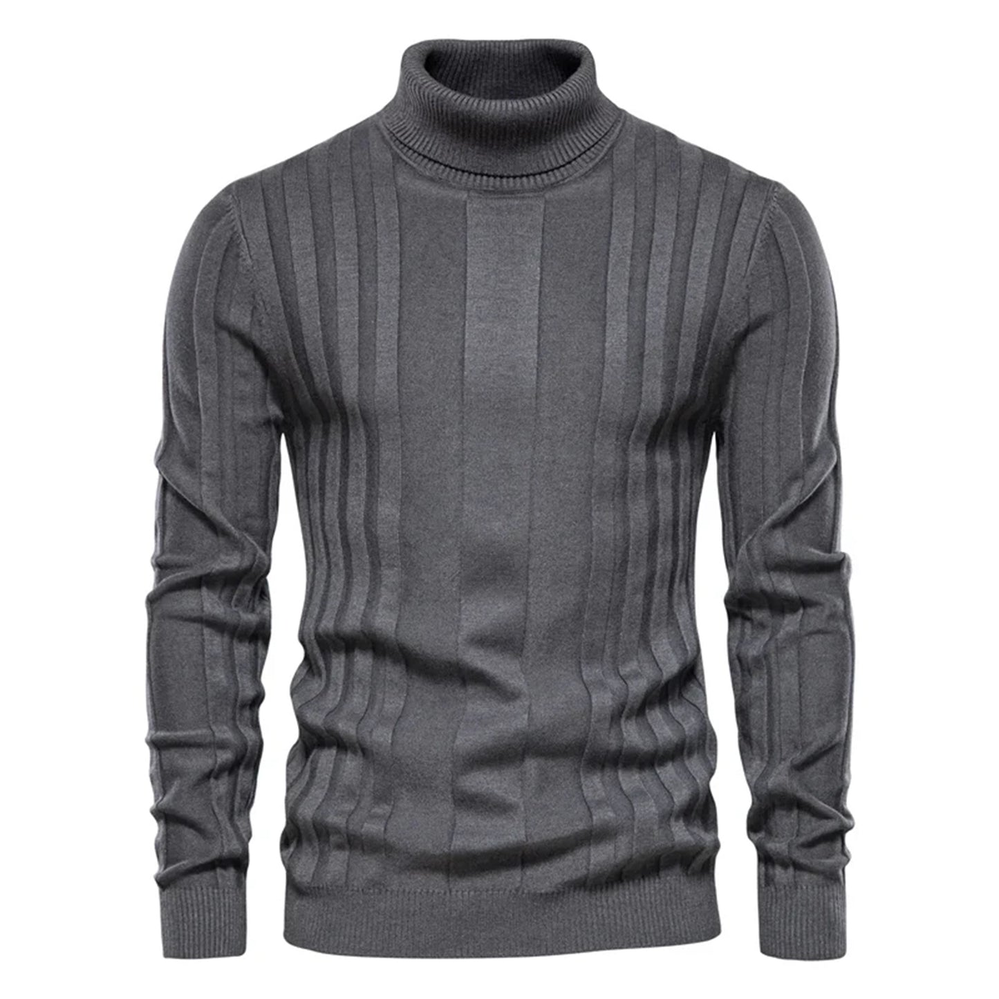 Men’s Stripe Turtleneck Pullover Sweater